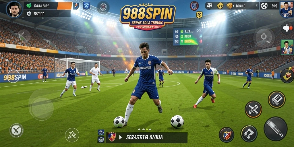 Tampilan gameplay <strong>988SPIN</strong> yang seru dan mendebarkan di lapangan.
