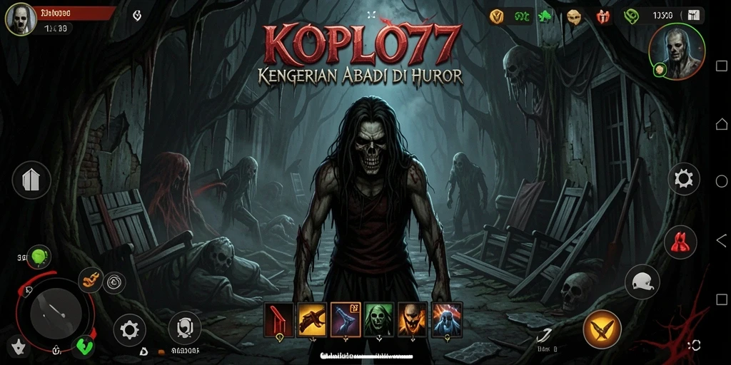 Tampilan gameplay menegangkan di dunia horor KOPLO77.