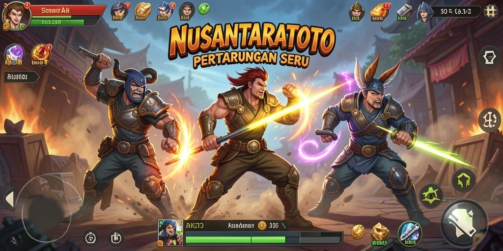 Screenshot utama NUSANTARATOTO menampilkan aksi pertarungan yang menegangkan.