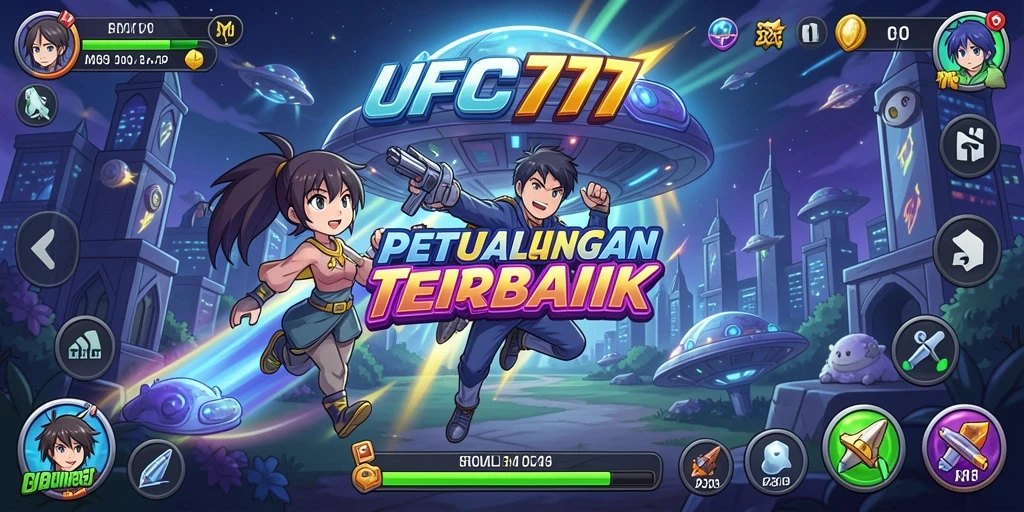 Tangkapan layar dari gameplay <strong>UFO777</strong> yang menampilkan aksi karakter anime.