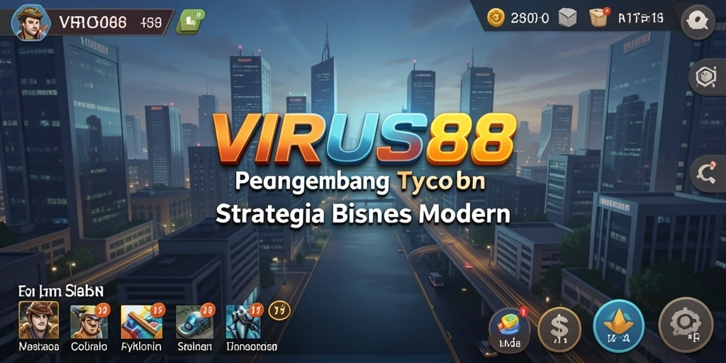 Tampilan gameplay <strong>VIRUS88</strong> dengan berbagai elemen Tycoon yang menarik.